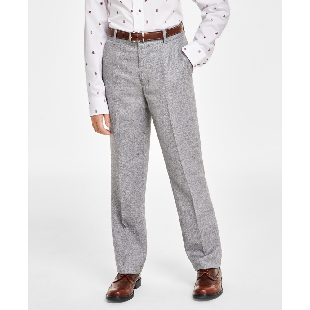Tommy Hilfiger Big Boys Brushed Herringbone Pants - Dark Gray Size 16